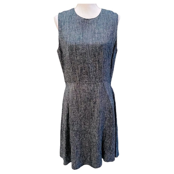 Theory Blue Tweed Sheath Dress Size 10 - Picture 1 of 9